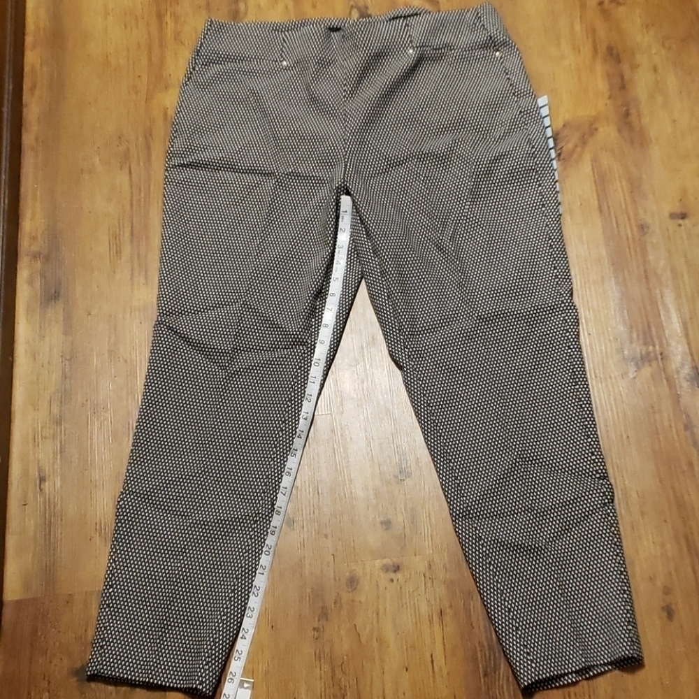 Rafaella black white checkered comfort pants nwt
